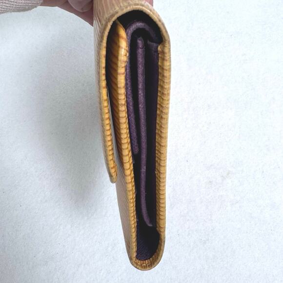 Louis Vuitton Epi Leather Sarah Wallet Yellow Long Bifold Purse Made in Spain - Picture 11 of 12
